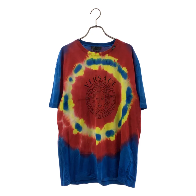 VERSACE / ヴェルサーチ | タイダイ染 メデューサロゴ プリント Tシャツ | XL | メンズ