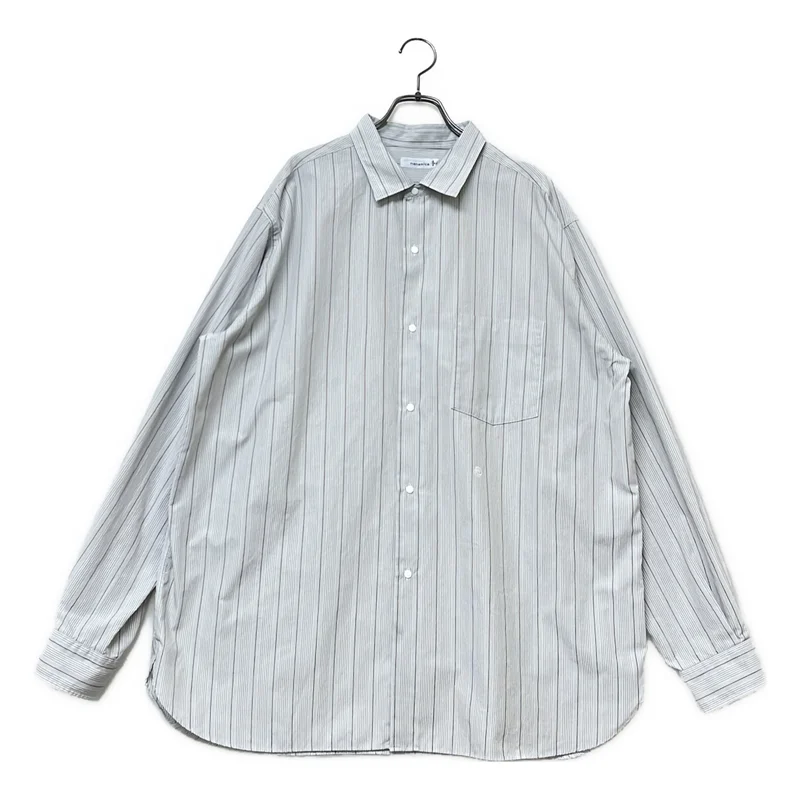 nanamica / ナナミカ | Regular Collar Stripe Wind Shirt / ストライプ オーバーシルエット シャツ | XL | メンズ
