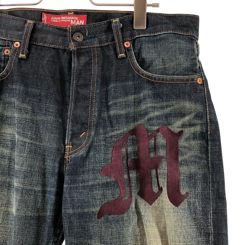 JUNYAWATANABE COMMEdesGARCONS MAN / ジュンヤワタナベマン | 2002AW | × Levi's / ヴィンテージ加工 ロゴ刺しゅう ストレートデニムパンツ | M | メンズ