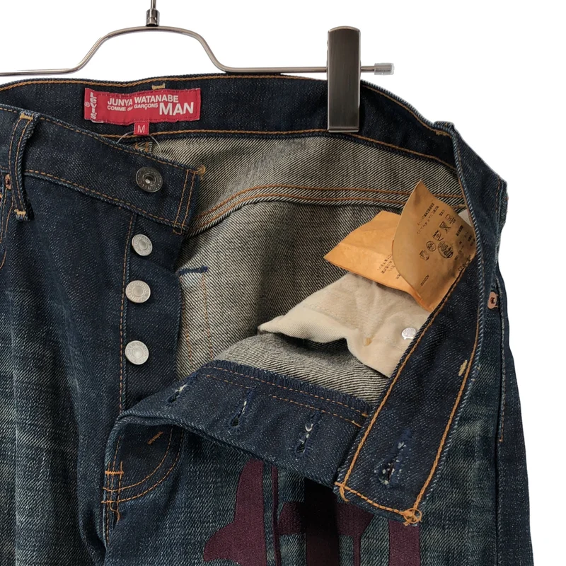 JUNYAWATANABE COMMEdesGARCONS MAN / ジュンヤワタナベマン | 2002AW | × Levi's / ヴィンテージ加工 ロゴ刺しゅう ストレートデニムパンツ | M | メンズ