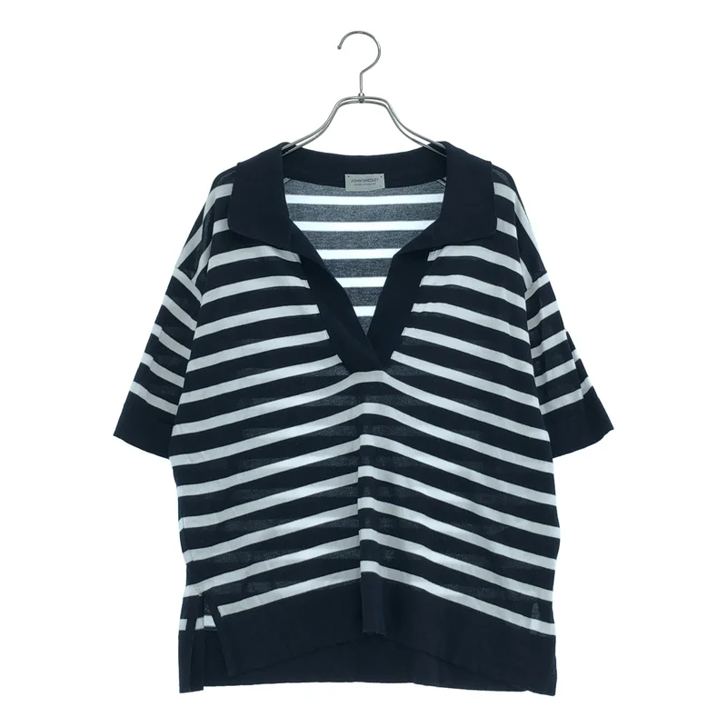 JOHN SMEDLEY / ジョンスメドレー | スキッパー ボーダー ニット トップス | S | レディース