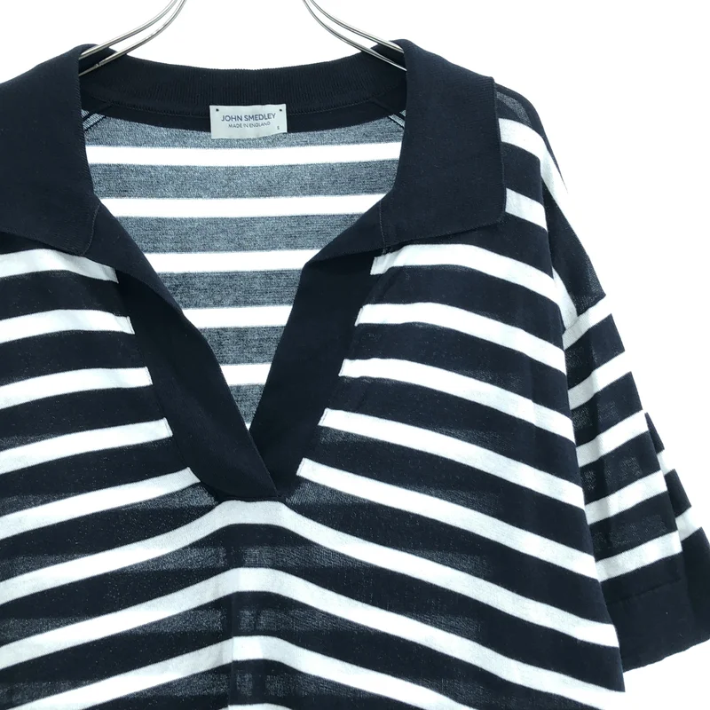JOHN SMEDLEY / ジョンスメドレー | スキッパー ボーダー ニット トップス | S | レディース