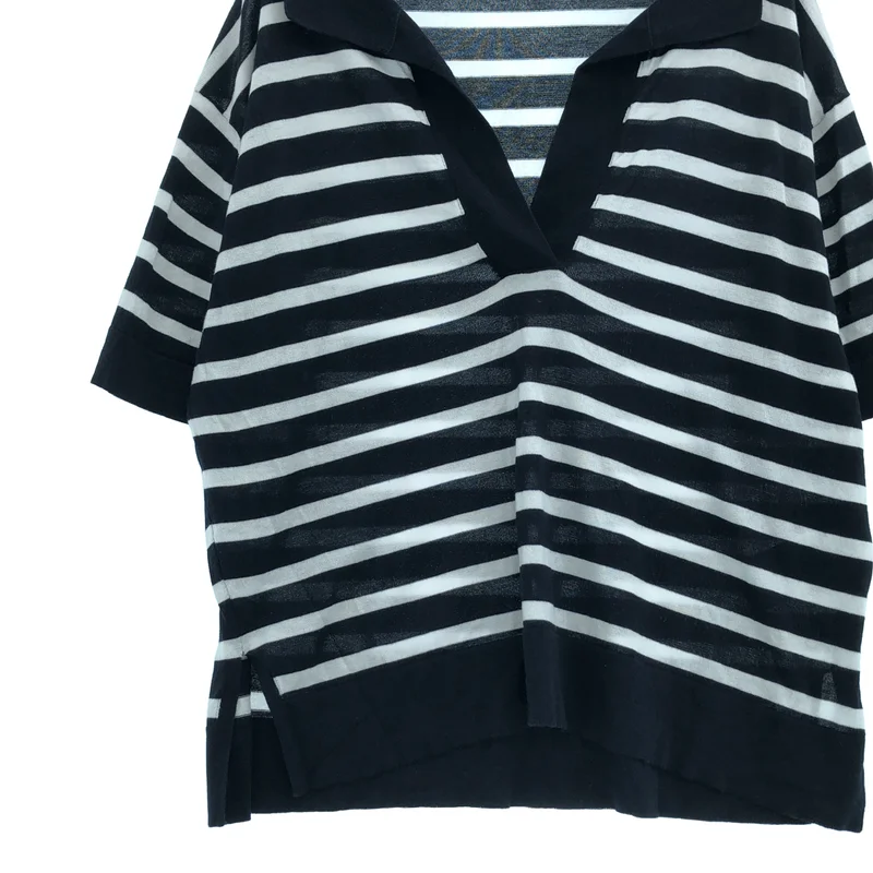 JOHN SMEDLEY / ジョンスメドレー | スキッパー ボーダー ニット トップス | S | レディース