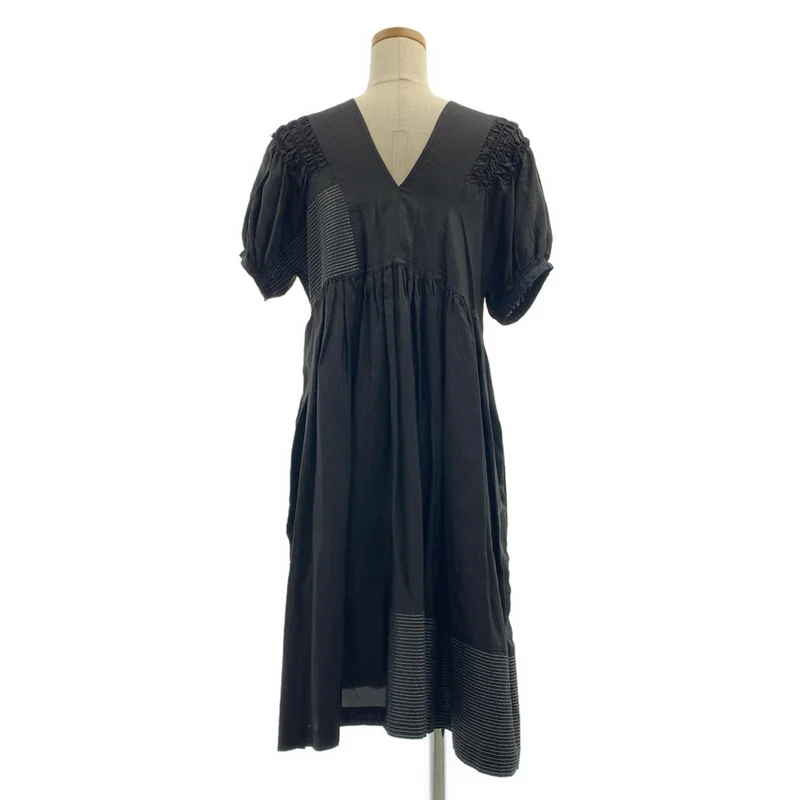 tricot COMME des GARCONS / トリココムデギャルソン | 2008SS | 脱色加工 アシンメトリー ステッチワーク ギャザー ドレス ワンピース | S | レディース