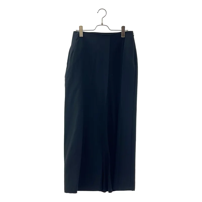 Yohji Yamamoto FEMME / ヨウジヤマモトファム | 2022SS | ウール 異素材切替 ロングスカート | 2 | レディース