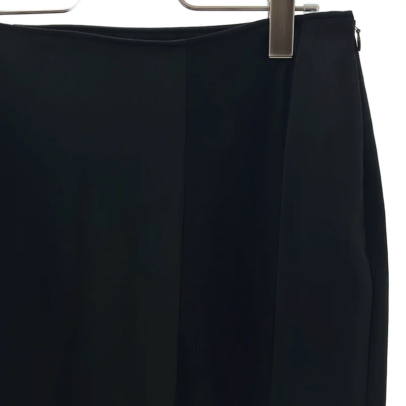Yohji Yamamoto FEMME / ヨウジヤマモトファム | 2022SS | ウール 異素材切替 ロングスカート | 2 | レディース