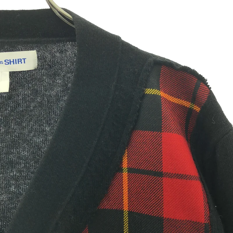 COMME des GARCONS SHIRT / コムデギャルソンシャツ | 2020AW | タータンチェック フランネル 切替 ニット カーディガン | L | メンズ