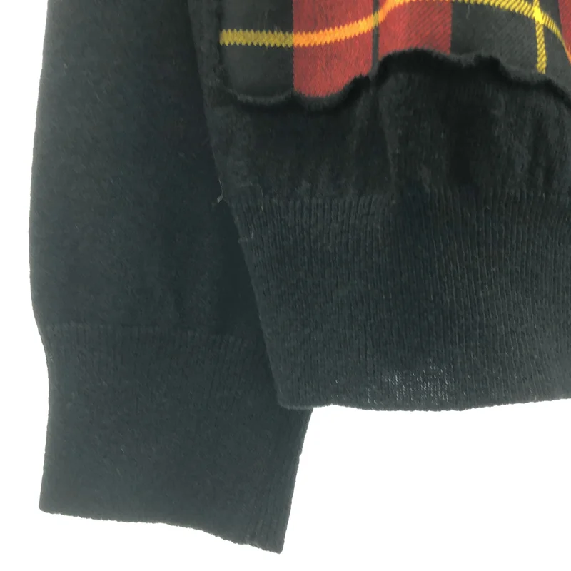 COMME des GARCONS SHIRT / コムデギャルソンシャツ | 2020AW | タータンチェック フランネル 切替 ニット カーディガン | L | メンズ