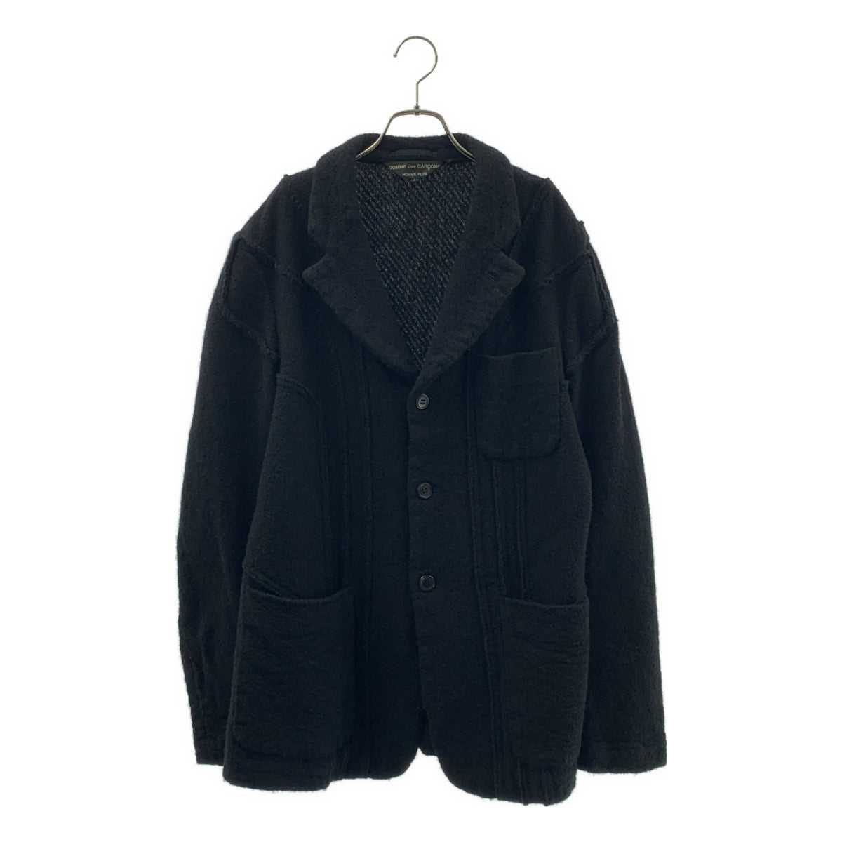 COMME des GARCONS HOMME PLUS / コムデギャルソンオムプリュス | 2003AW | ウール縮絨 カーブ インサイドアウトジャケット | L | ブラック | メンズ COMME des GARCONS HOMME PLUS / コムデギャルソンオムプリュス