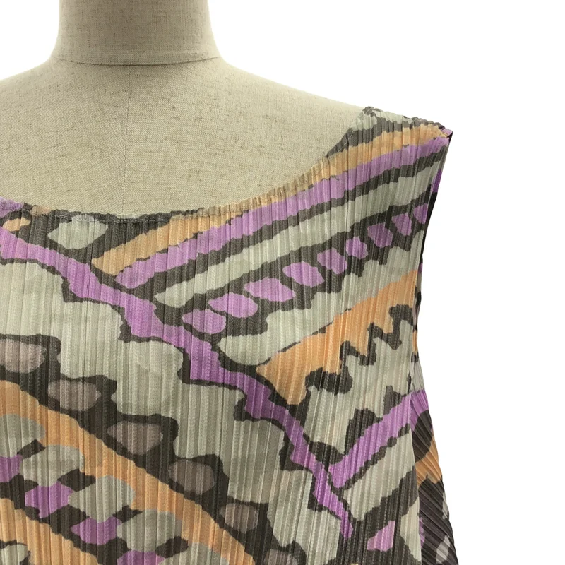 PLEATS PLEASE ISSEY MIYAKE / プリーツプリーズイッセイミヤケ | 総柄 変形 オーバーシルエット ドレス ワンピース | 4 | レディース
