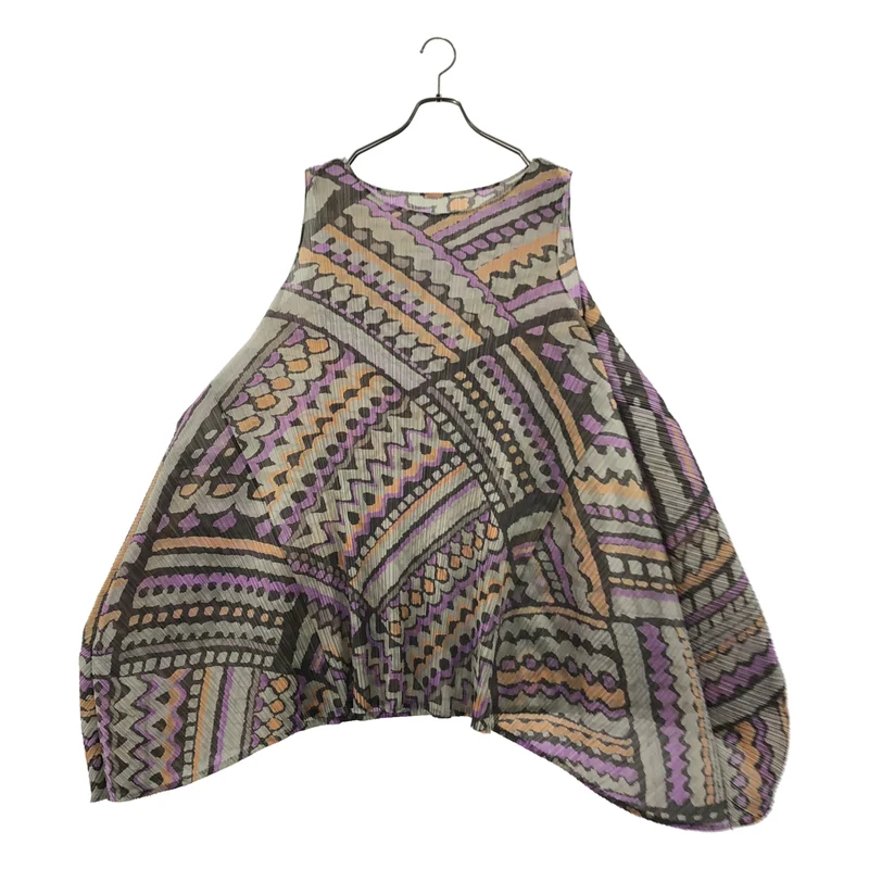 PLEATS PLEASE ISSEY MIYAKE / プリーツプリーズイッセイミヤケ | 総柄 変形 オーバーシルエット ドレス ワンピース | 4 | レディース