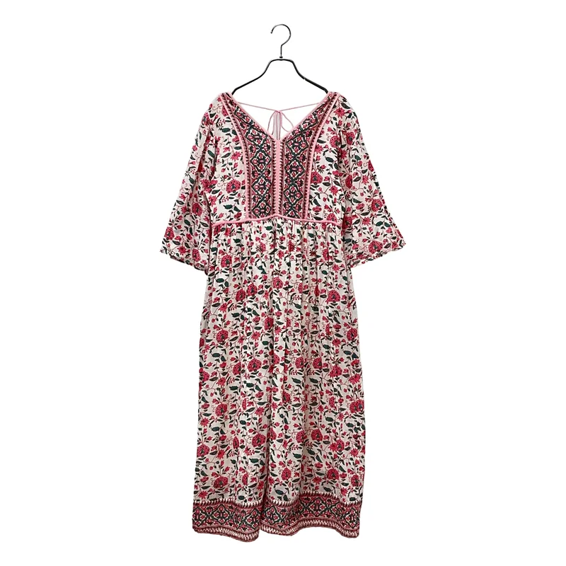 ne Quittez pas / ヌキテパ | Ethnic Print Flare Sleeve Dress / エスニックプリント フレアスリーブワンピース |