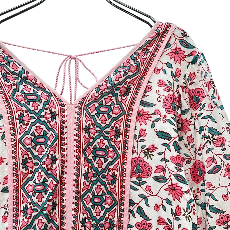 ne Quittez pas / ヌキテパ | Ethnic Print Flare Sleeve Dress / エスニックプリント フレアスリーブワンピース |