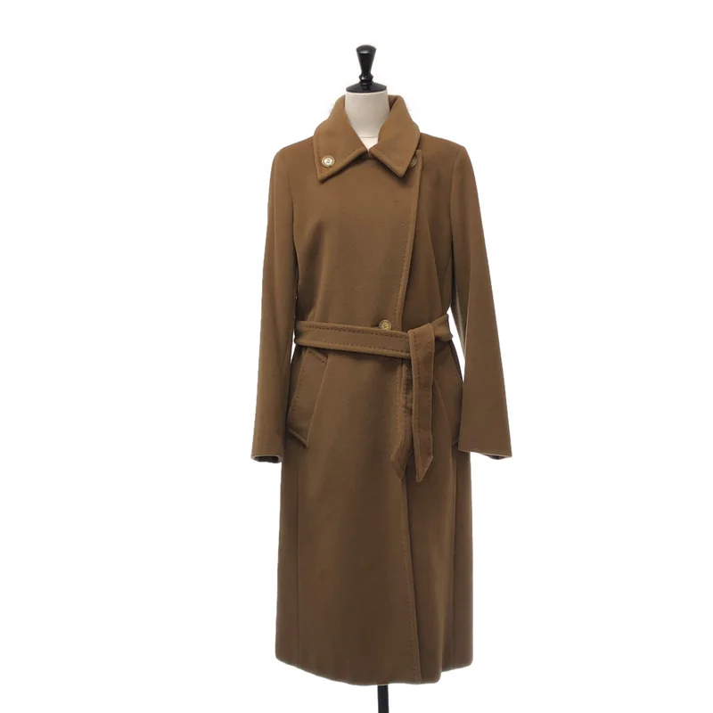 Max Mara / マックスマーラ | ウール ベルテッド コート / ロゴ総裏地 | 42 | レディース