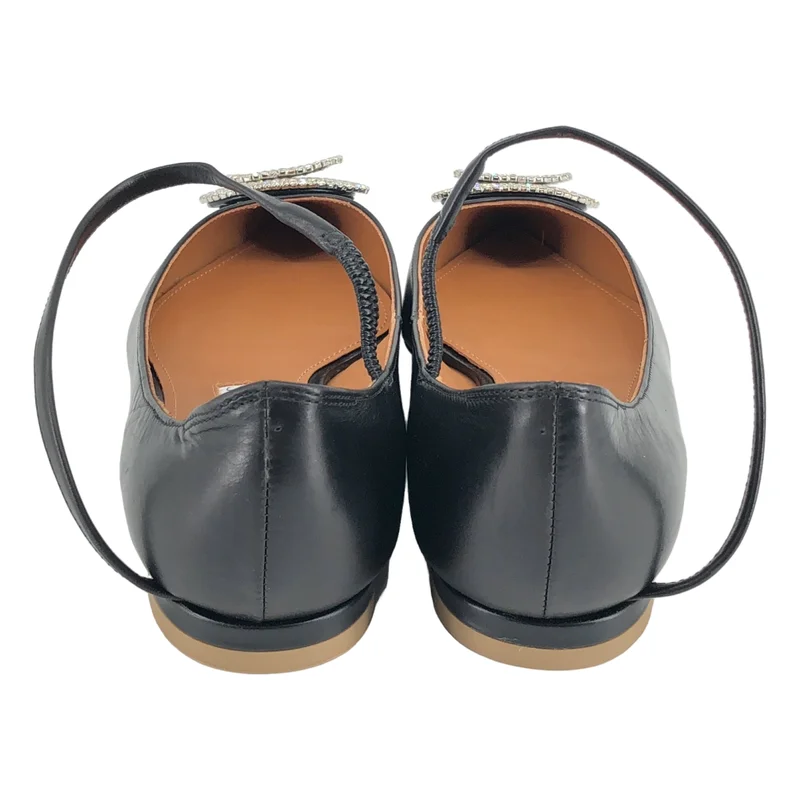 PIPPICHIC / ピッピシック | × UNITED ARROWS / ANNA JWL 別注 レザー ラインストーン装飾 フラットパンプス | 36 1/2 | レディース