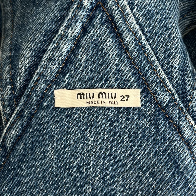 miu miu / ミュウミュウ | ロゴプリント デニム オーバーオール | 27 | レディース