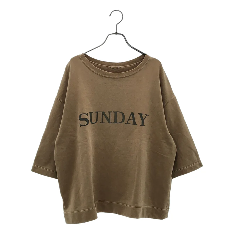journal standard luxe / ジャーナルスタンダードラックス | ユーズド加工 SUNDAY プリント スウェットTシャツ |