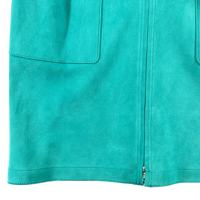 AURALEE / オーラリー | 2025AW | LAMB SUEDE ZIP MINI DRESS / 羊革 ラムレザー スエード ジップ ワンピース | 0 | レディース