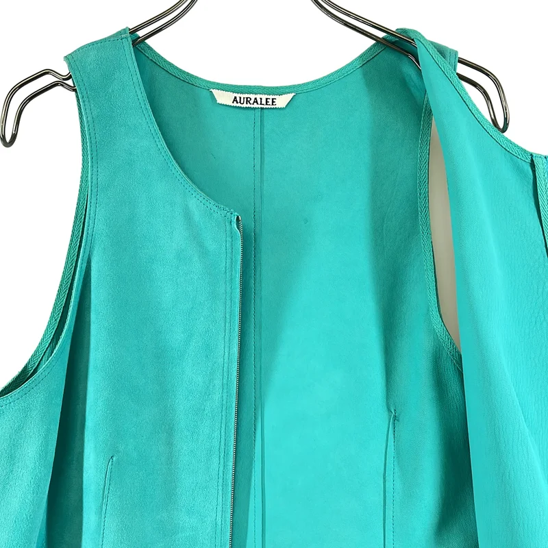 AURALEE / オーラリー | 2025AW | LAMB SUEDE ZIP MINI DRESS / 羊革 ラムレザー スエード ジップ ワンピース | 0 | レディース
