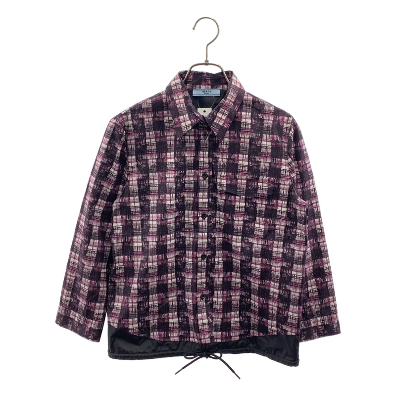 PRADA / プラダ | 総柄 ドローストリング  シャツ ジャケット | 42 | レディース