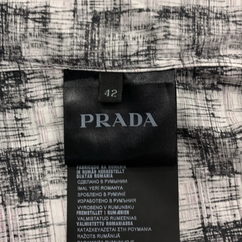 PRADA / プラダ | 総柄 ドローストリング  シャツ ジャケット | 42 | レディース