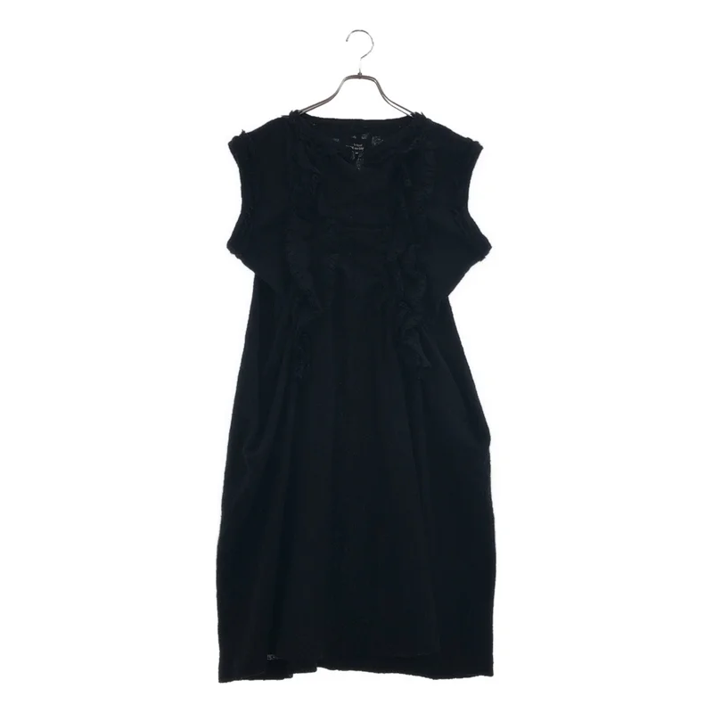tricot COMME des GARCONS / トリココムデギャルソン | 2015AW | 縮絨加工 ウール フリルドッキング スリーブレス ワンピース | M | レディース