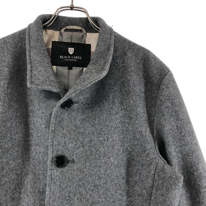 BLACK LABEL CRESTBRIDGE / ブラックレーベル・クレストブリッジ | グレー | ウールブレンド スタンドカラー コート | L | メンズ