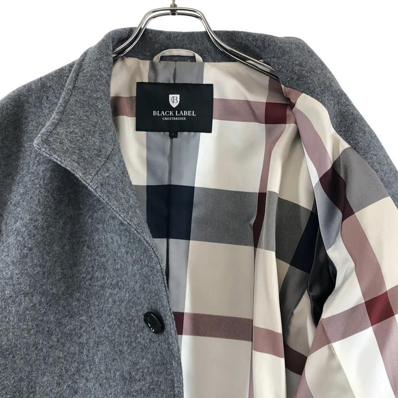 BLACK LABEL CRESTBRIDGE / ブラックレーベル・クレストブリッジ | グレー | ウールブレンド スタンドカラー コート | L | メンズ