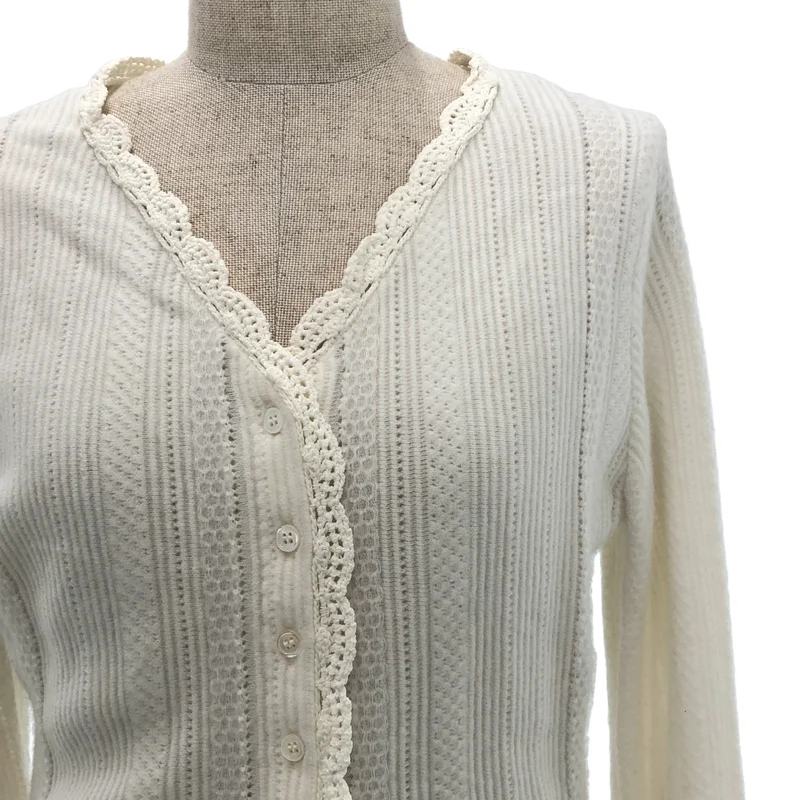 AMERI / アメリ | UND PIN TUCK LACE LIKE KNIT TOP カーディガン | F | レディース
