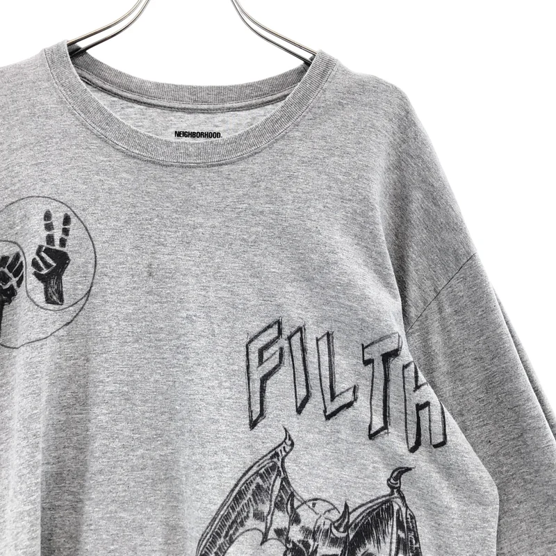 NEIGHBORHOOD / ネイバーフッド | FILTH FURY スカルプリント ロングスリーブTシャツ | L | メンズ