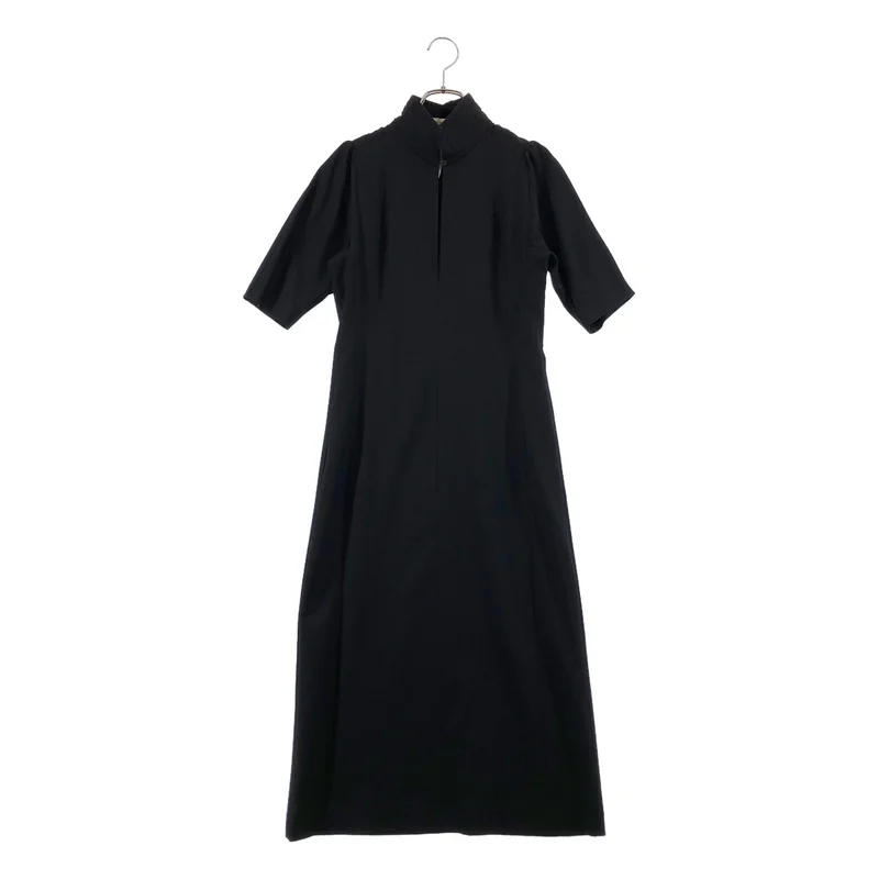 DRIES VAN NOTEN / ドリスヴァンノッテン | ウール スタンドカラー ショートスリーブ ワンピース | 36 | レディース