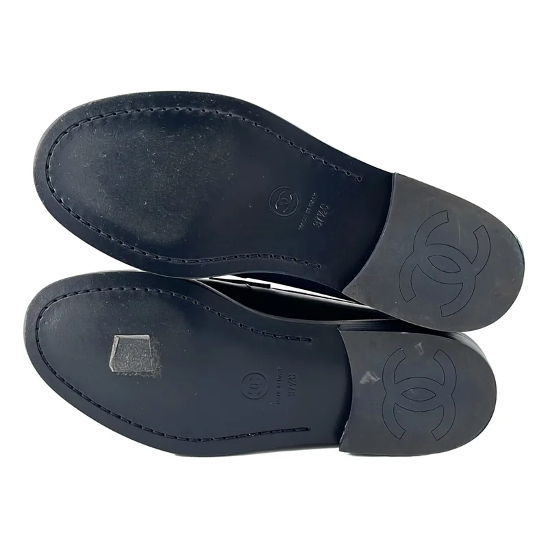 CHANEL / シャネル | ココマーク レザー バイカラー ローファ | 37 1/2 | レディース