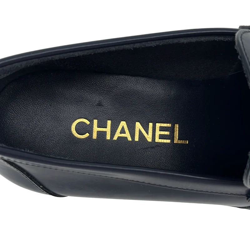 CHANEL / シャネル | ココマーク レザー バイカラー ローファ | 37 1/2 | レディース