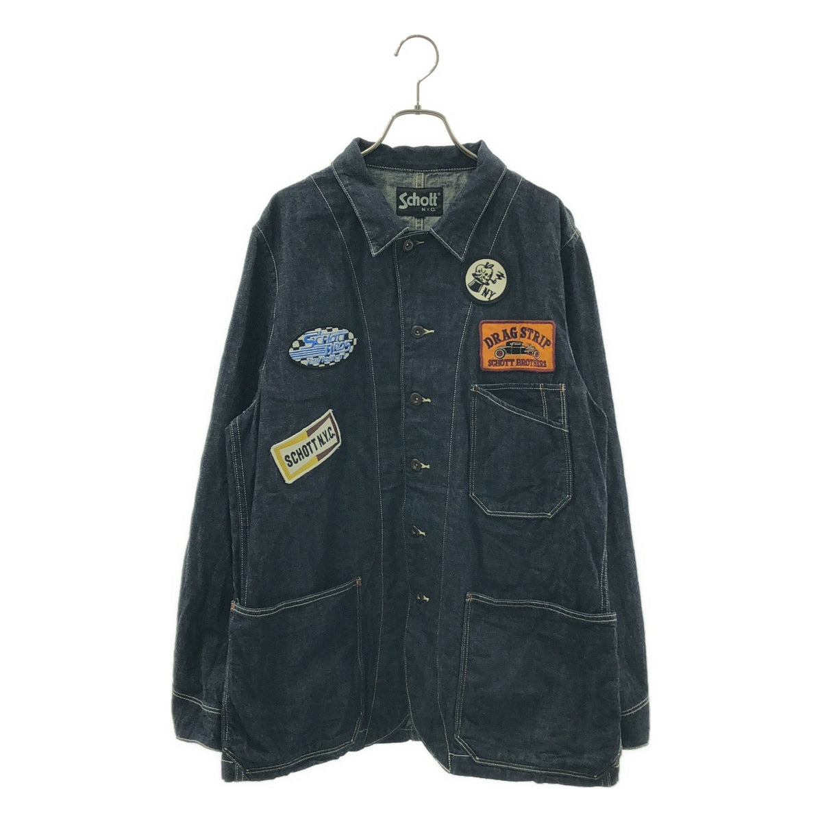 ジャケット・アウター Schott OLD DENIM WORK JACKET SCHOTT / ショット | OLD DENIM WORK ワッペンカスタム オールド