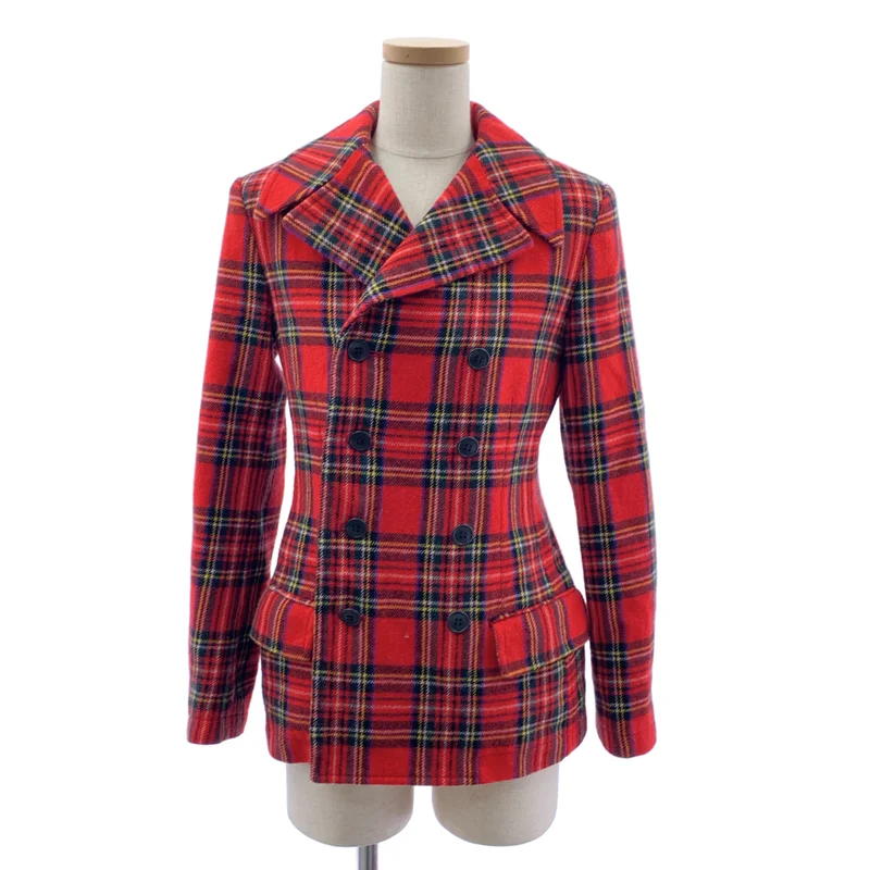JUNYA WATANABE COMME des GARCONS / ジュンヤワタナベ | 2010AW | ウール タータンチェック ダブルジャケット / 総裏地 | XS | レディース