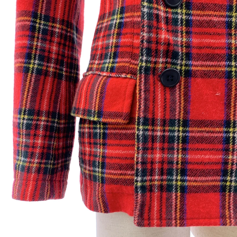 JUNYA WATANABE COMME des GARCONS / ジュンヤワタナベ | 2010AW | ウール タータンチェック ダブルジャケット / 総裏地 | XS | レディース