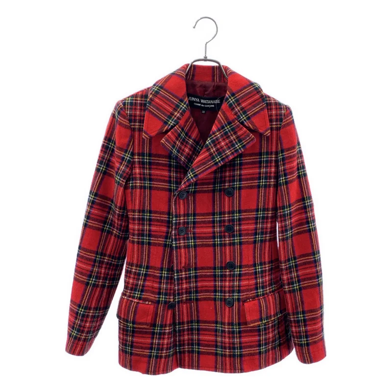 JUNYA WATANABE COMME des GARCONS / ジュンヤワタナベ | 2010AW | ウール タータンチェック ダブルジャケット / 総裏地 | XS | レディース