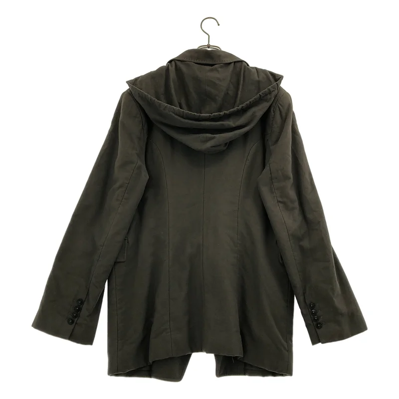 ANN DEMEULEMEESTER / アンドゥムルメステール | モールスキン ダブルブレスト フーデッドコート | M | メンズ