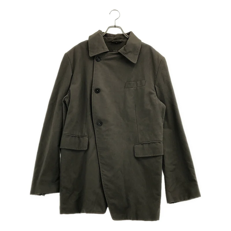 ANN DEMEULEMEESTER / アンドゥムルメステール | モールスキン ダブルブレスト フーデッドコート | M | メンズ