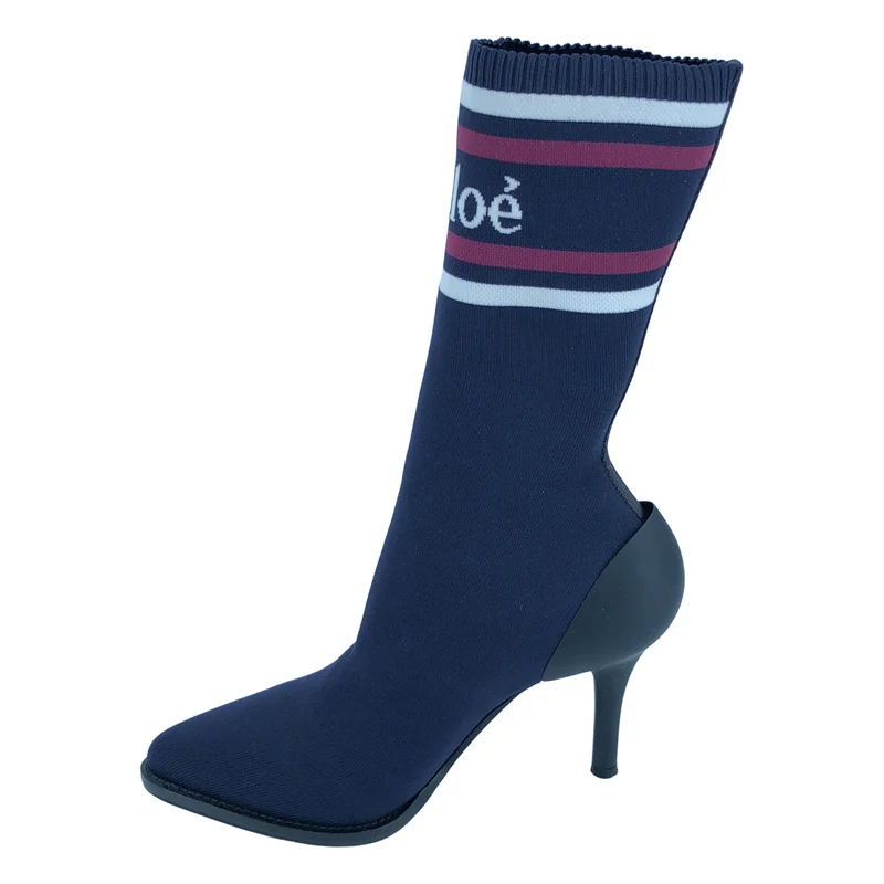 Chloe / クロエ | ロゴ ソックス ブーツ | 38 | レディース