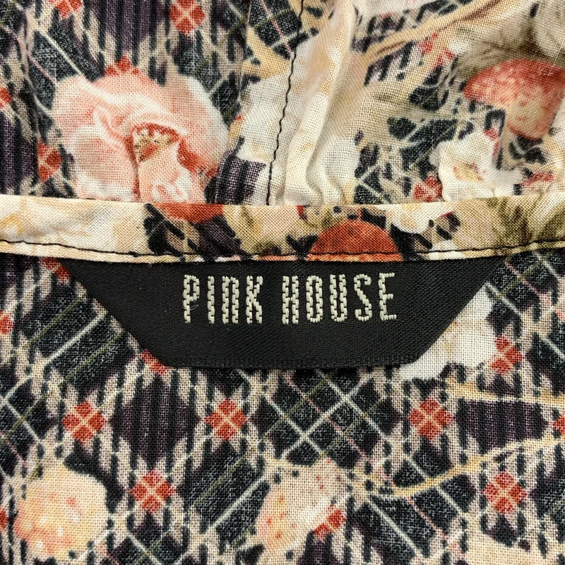 PINK HOUSE / ピンクハウス | コットン フラワー いちご 総柄 フーデッドチュニック ブラウス |
