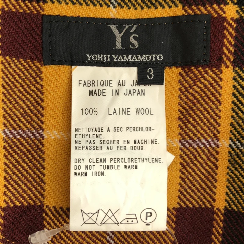 Y's / ワイズヨウジヤマモト | ウール チェック ブリーチ加工 サスペンダーパンツ | 3 | レディース