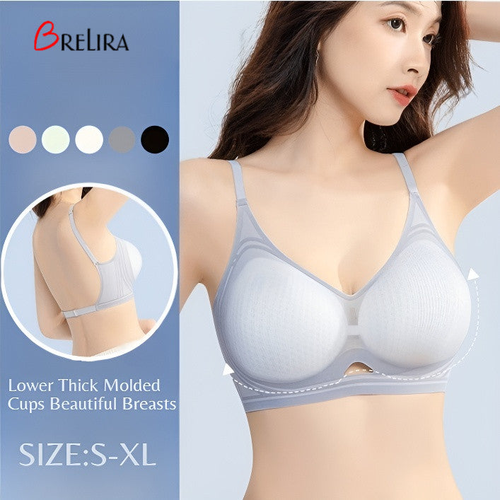 『Brelira』Ultra-thin Bras Jelly Support Push Up Bra Wireless Seamless Small Chest Gather Breathable Underwear