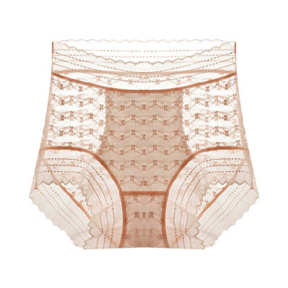 『Brelira』High Waist Lace Panties Tummy Control Seamless Breathable Panty Hip Lift Skin-Friendly Sexy Women Underwear