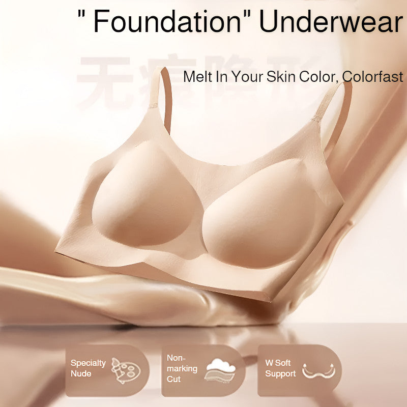 『Brelira』Invisible Seamless Bra Wireless Minimizer Bra Women Underwear Ultra-Thin Fixed Cup Soft Support Breathable Push Up Bra