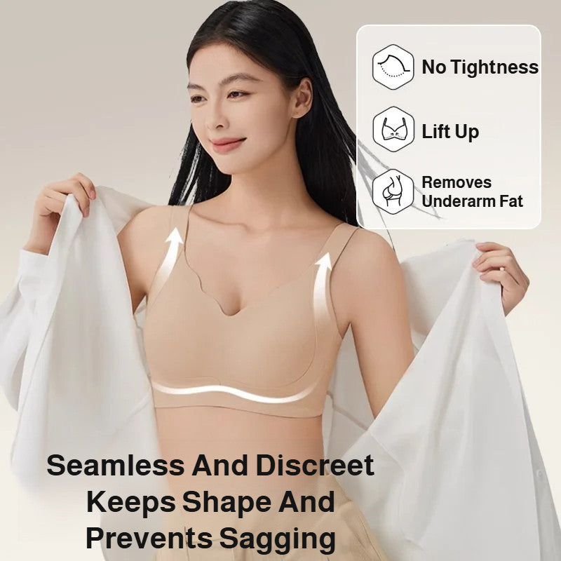 『Brelira』Seamless Invisible Skin Bra Big Breasts Show Small Wireless Anti-Sagging Minimizer Full Coverage Breathable Large Size Underwear