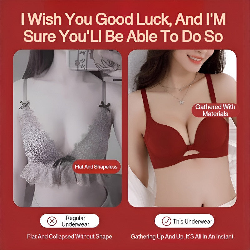 『Brelira』Seamless Gathering Bra Small Breast Push Up Bra Ladies Wireless Light Thin Women Lingerie Anti-Sagging Underwear