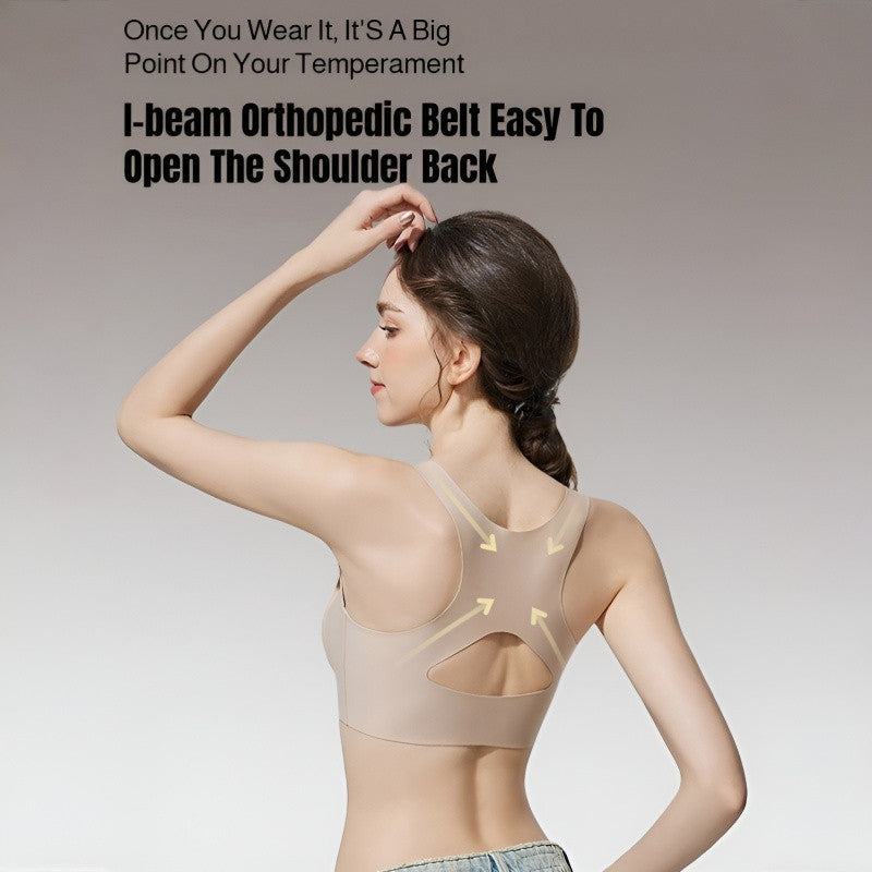 『Brelira』Posture Correction Bra Front Buckle Back Stretcher Push Up Bra High Support Anti-Sagging Wireless Seamless Underwear
