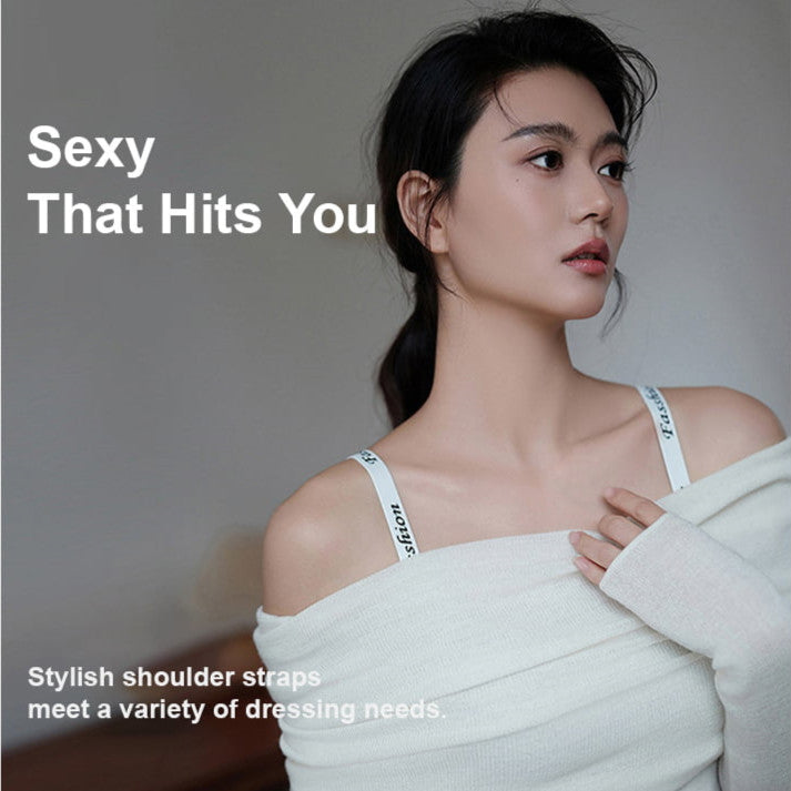 『Brelira』Wireless Push Up Bra Women Seamless Full Cup Anti Sagging Letter Straps Bra Breathable Underwear