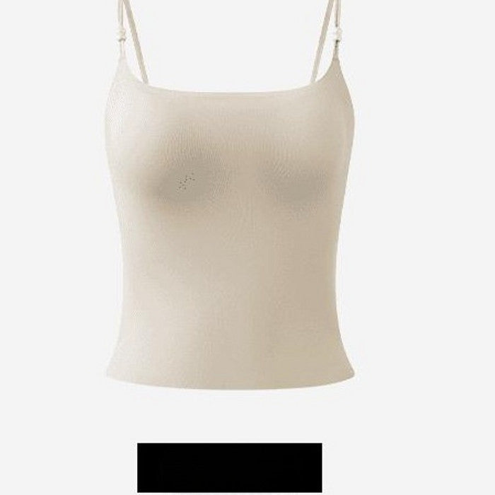 『Brelira』Camellia Seamless Camisole Fixed Cup Bra Breathable Full Coverage Basic Tank Top Wireless Vest